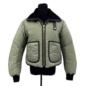 MARFA STANCE DOWN CROPPED AVIATOR reversible Jacket + Shearpa detachable collar